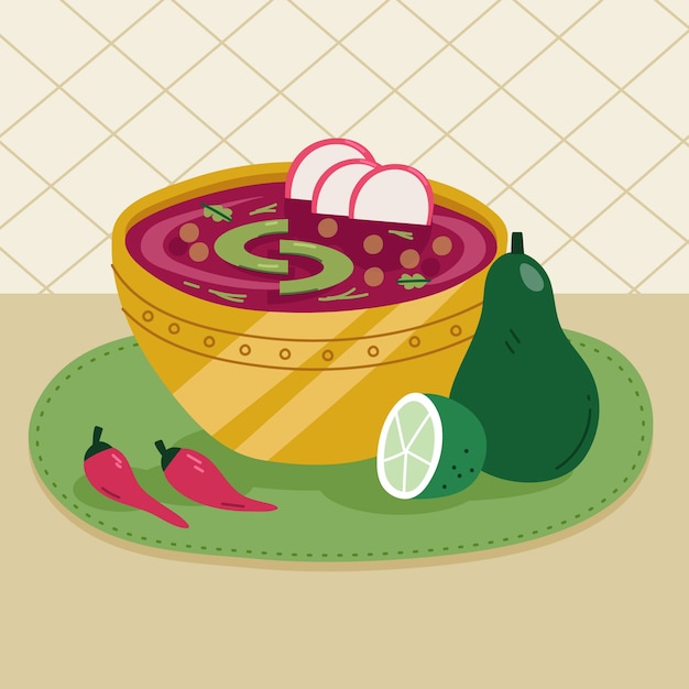 Dibujado a mano ilustración de pozole