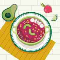 Vector gratuito dibujado a mano ilustración de pozole