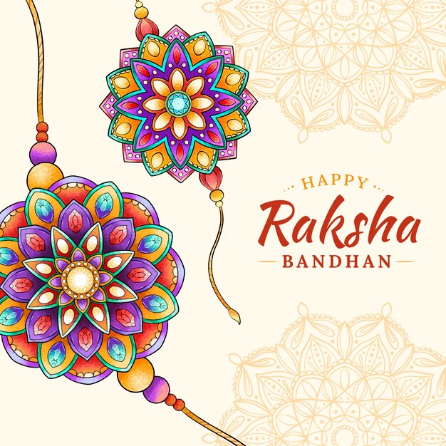 Dibujado a mano ilustración de raksha bandhan