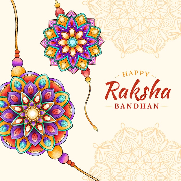 Dibujado a mano ilustración de raksha bandhan