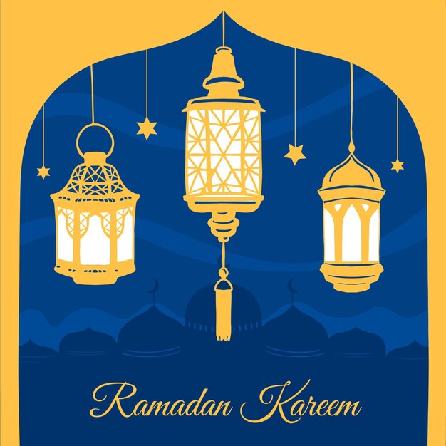 Dibujado a mano ilustración de ramadan kareem