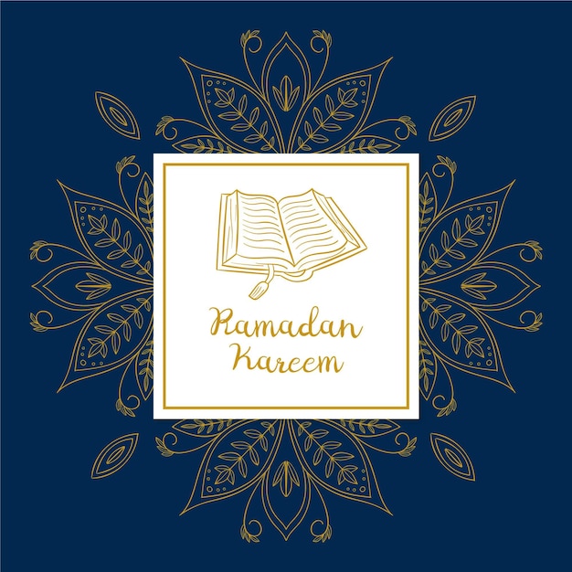 Vector gratuito dibujado a mano ilustración de ramadan kareem