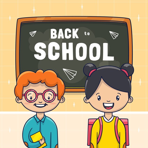 Dibujado a mano ilustración de regreso a la escuela