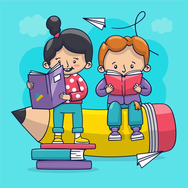 Dibujado a mano ilustración de regreso a la escuela
