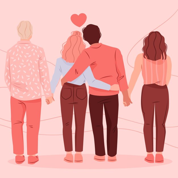 Dibujado a mano ilustración de relación abierta