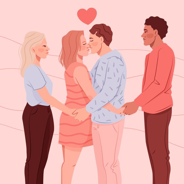 Dibujado a mano ilustración de relación abierta