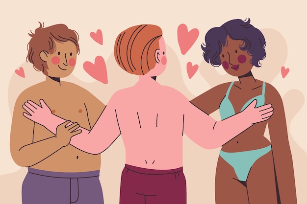 Dibujado a mano ilustración de relación abierta