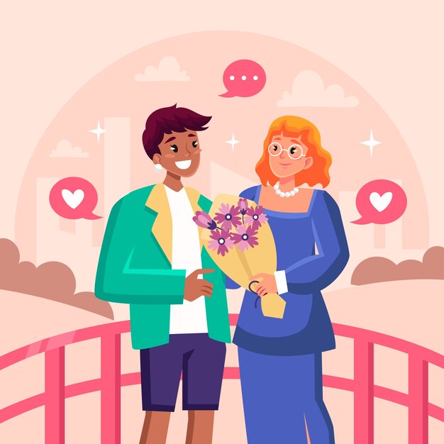 Dibujado a mano ilustración de relación abierta