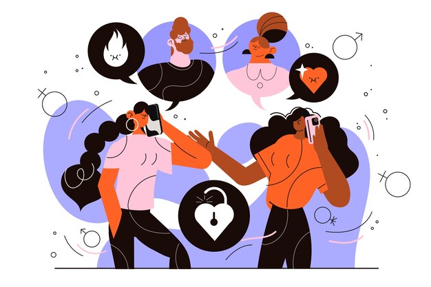 Dibujado a mano ilustración de relación abierta