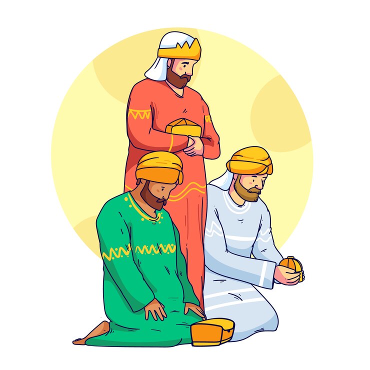 Vector gratuito dibujado a mano ilustración de reyes magos