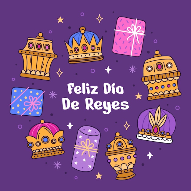 Vector gratuito dibujado a mano ilustración de reyes magos