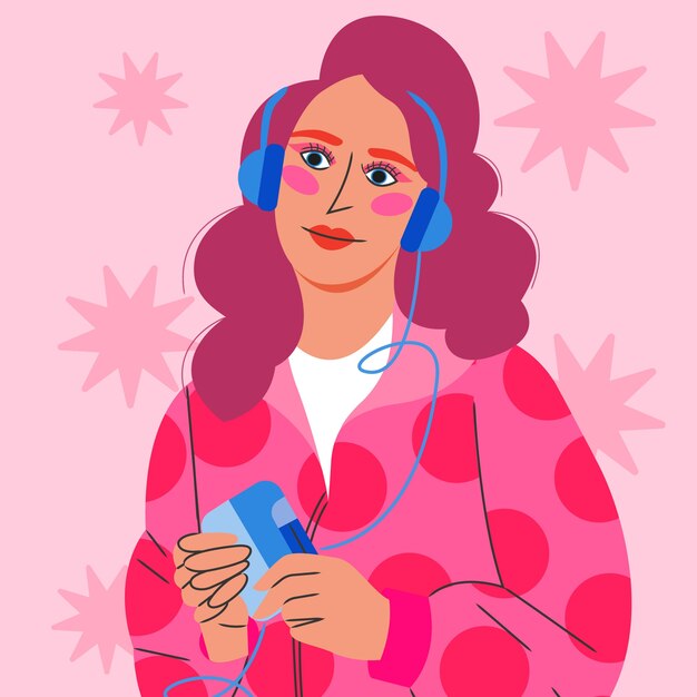 Dibujado a mano ilustración rosa fuerte