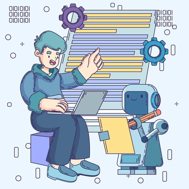 Dibujado a mano ilustración de rpa