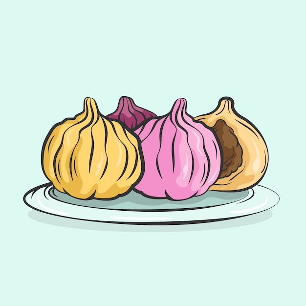 Vector gratuito dibujado a mano ilustración sabrosa modak