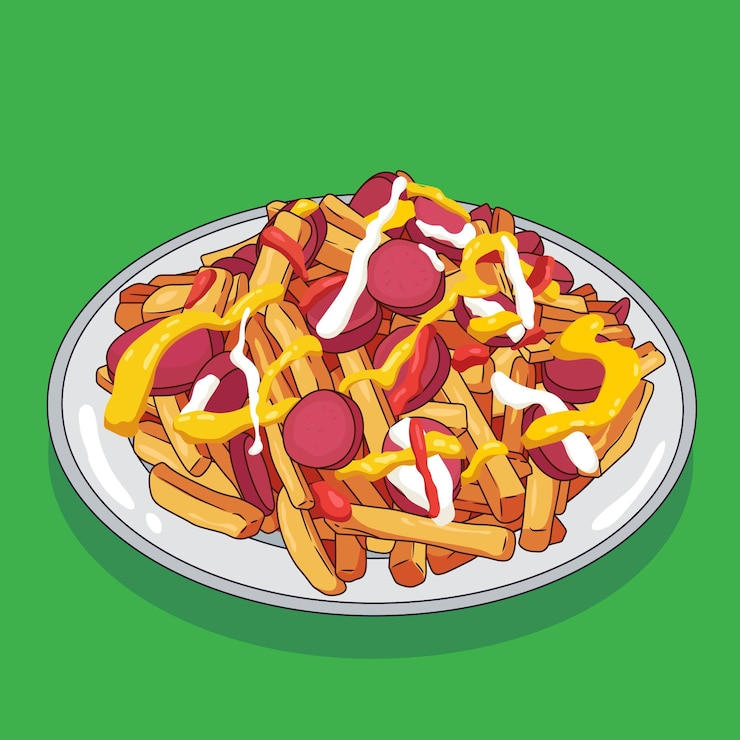 Vector gratuito dibujado a mano ilustración de salchipapa