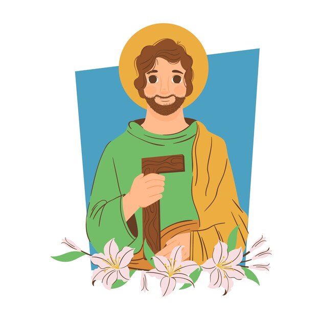 Dibujado a mano ilustración de san josé