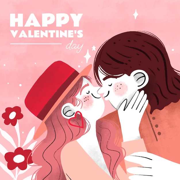 Vector gratuito dibujado a mano ilustración de san valentín