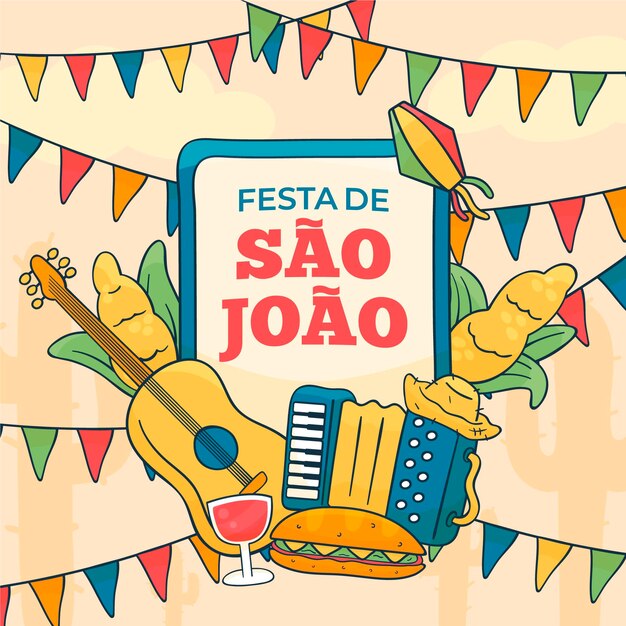 Dibujado a mano ilustración de sao joao