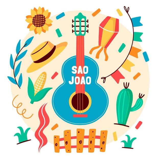 Dibujado a mano ilustración de sao joao