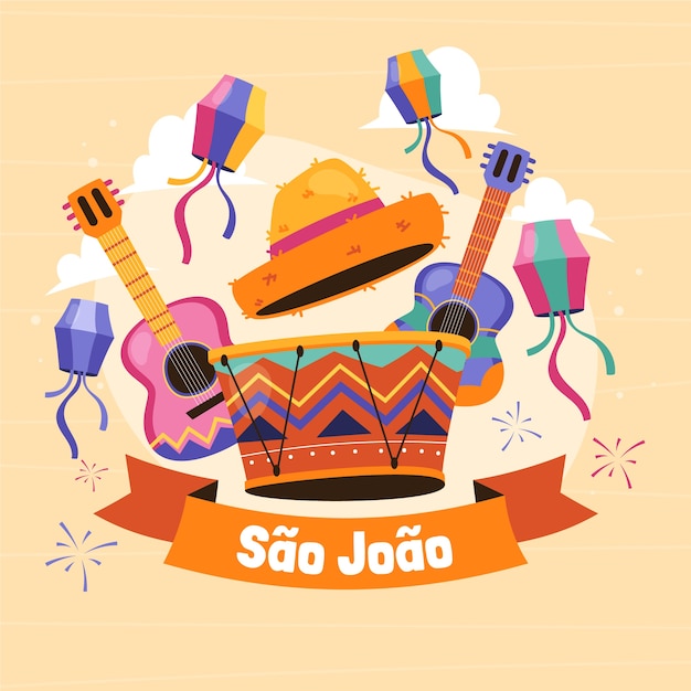 Vector gratuito dibujado a mano ilustración de sao joao