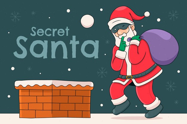 Dibujado a mano ilustración secreta de santa