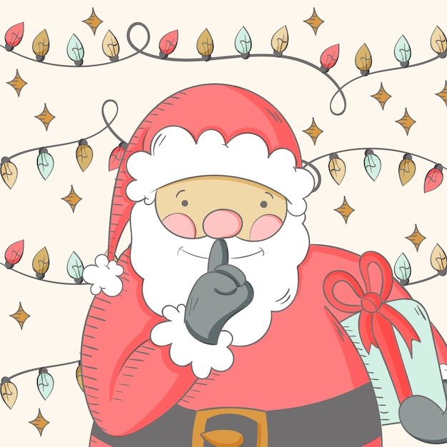 Vector gratuito dibujado a mano ilustración secreta de santa