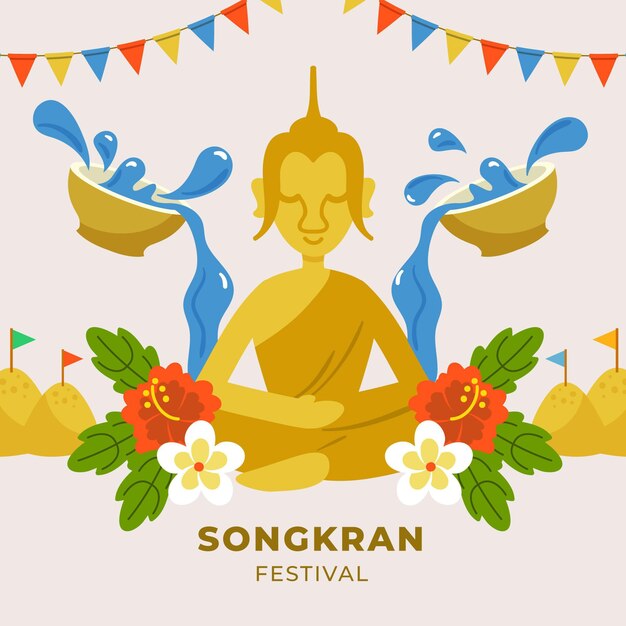 Dibujado a mano ilustración de songkran