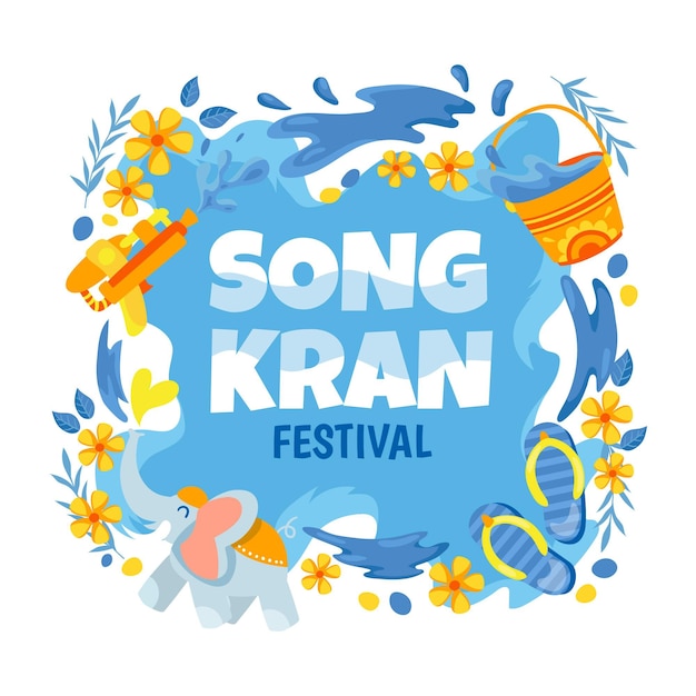 Dibujado a mano ilustración de songkran