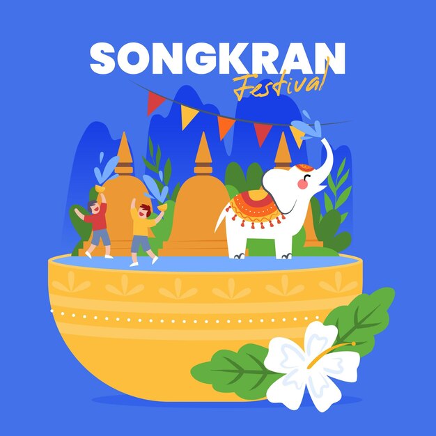 Dibujado a mano ilustración de songkran