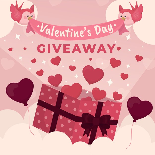 Dibujado a mano ilustración de sorteo de san valentín