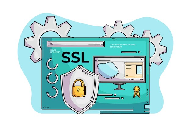 Dibujado a mano ilustración ssl