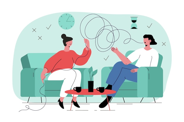 Dibujado a mano ilustración de terapia del habla