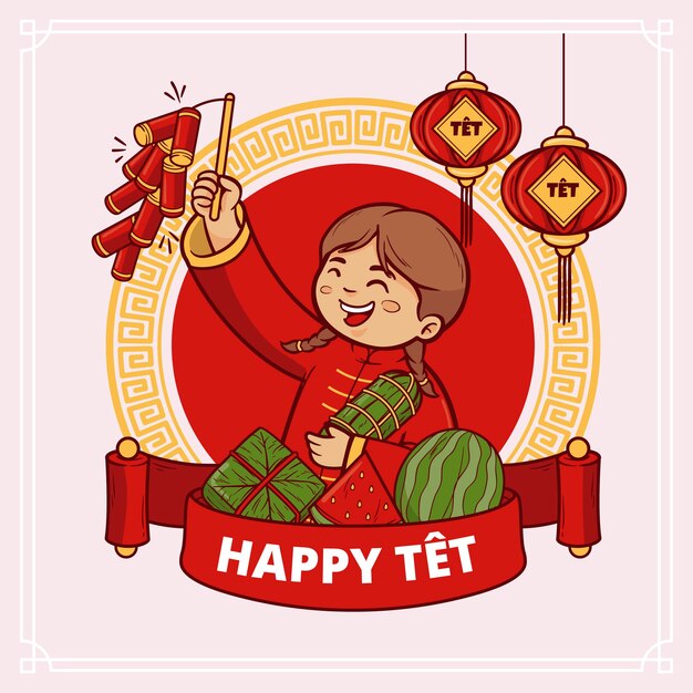 Dibujado a mano ilustración de tet