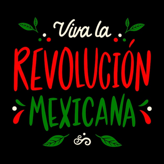 Vector gratuito dibujado a mano ilustración de texto revolución mexicana