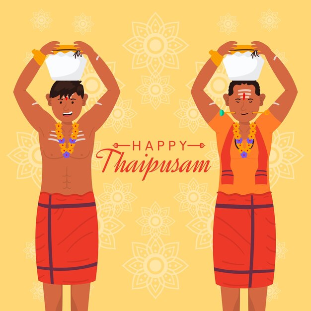 Dibujado a mano ilustración de thaipusam