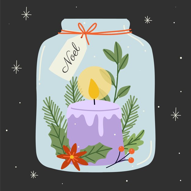 Dibujado a mano ilustración de velas moradas