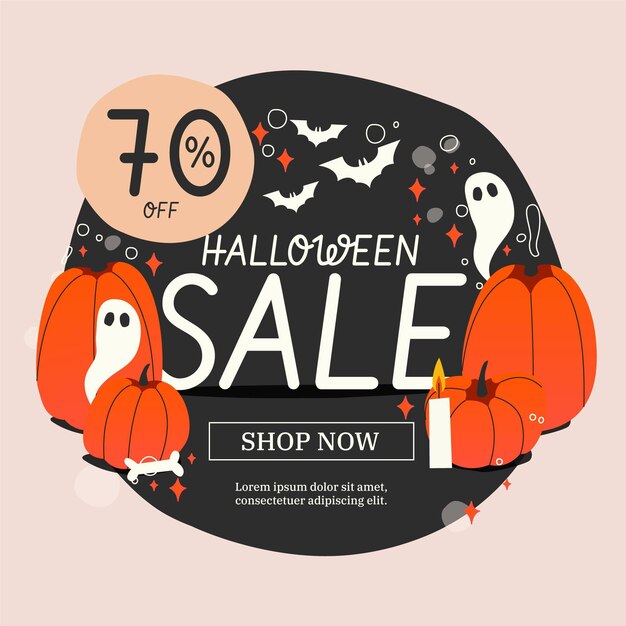 Dibujado a mano ilustración de venta de halloween