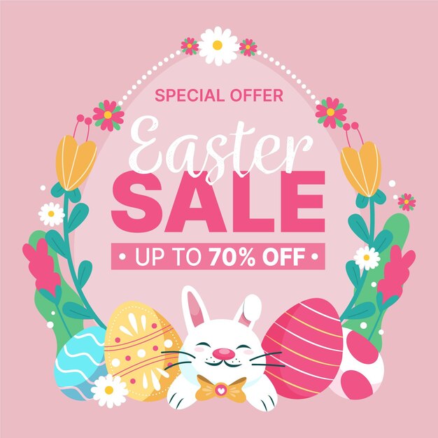 Dibujado a mano ilustración de venta de pascua
