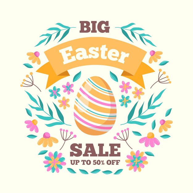 Dibujado a mano ilustración de venta de pascua