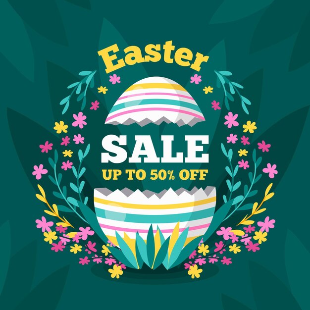 Dibujado a mano ilustración de venta de pascua