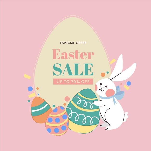 Dibujado a mano ilustración de venta de pascua