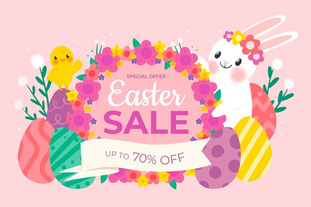 Dibujado a mano ilustración de venta de pascua