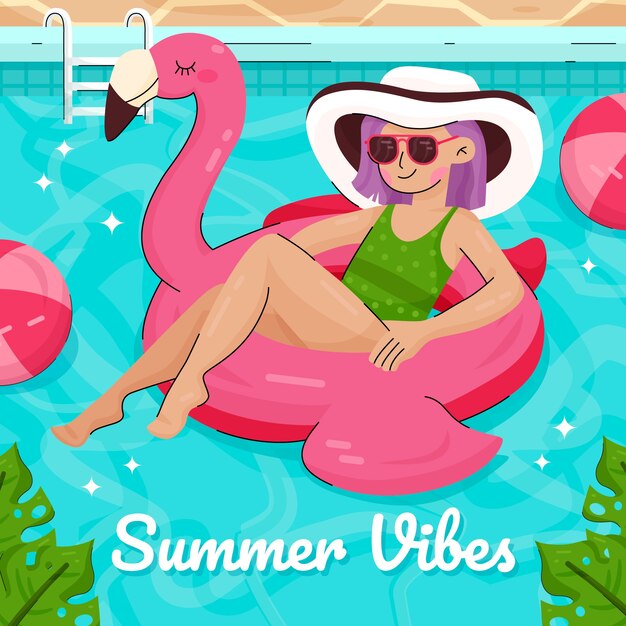 Dibujado a mano ilustración de verano