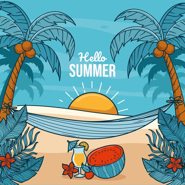 Dibujado a mano ilustración de verano