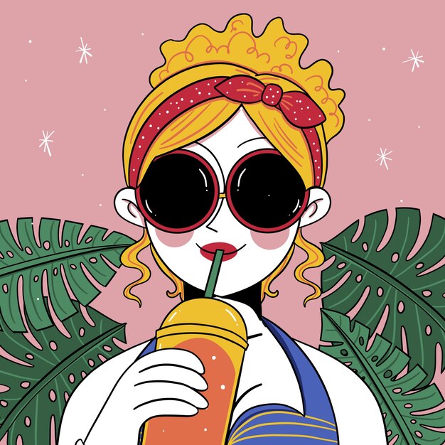 Dibujado a mano ilustración de verano