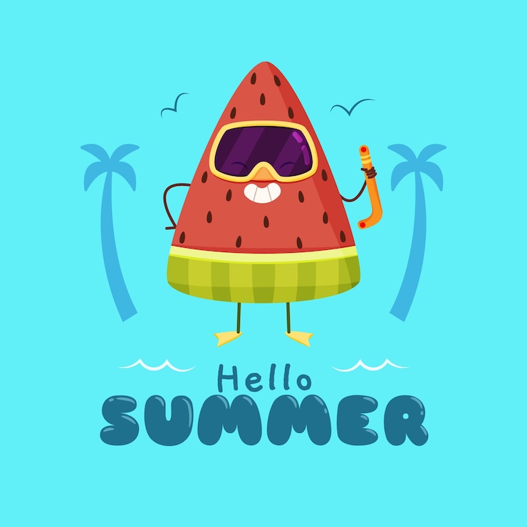 Vector gratuito dibujado a mano ilustración de verano