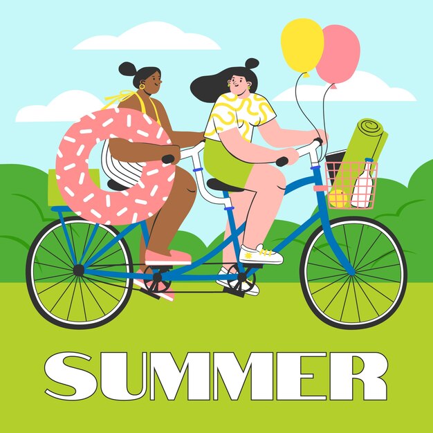 Dibujado a mano ilustración de verano