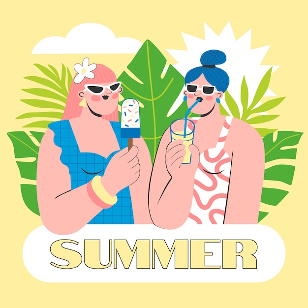 Dibujado a mano ilustración de verano