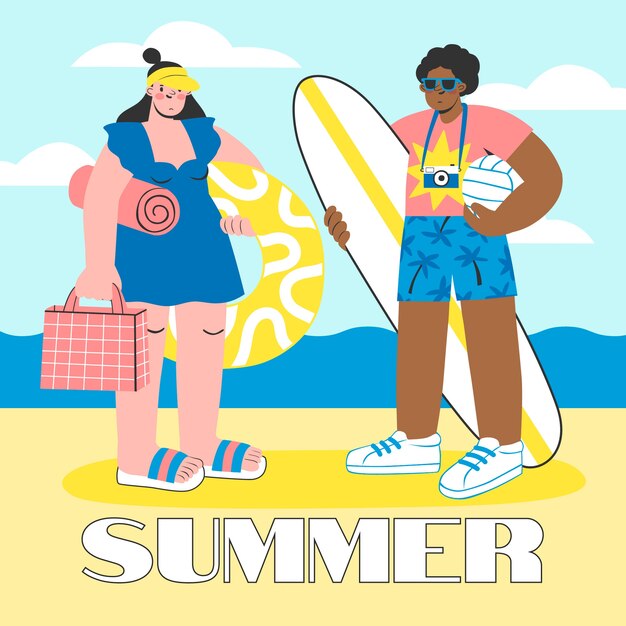 Dibujado a mano ilustración de verano