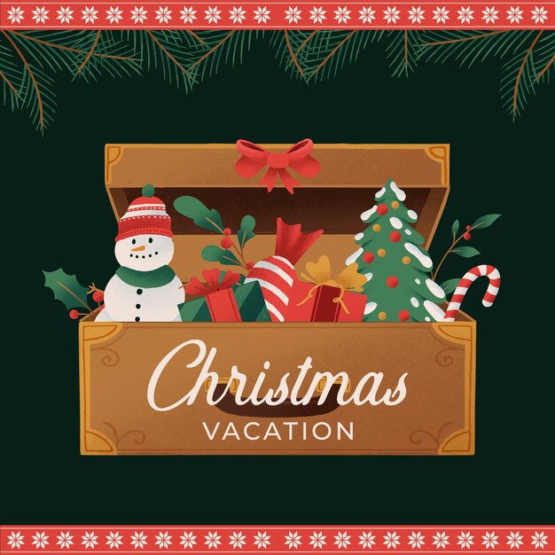 Dibujado a mano ilustración de viajes de navidad